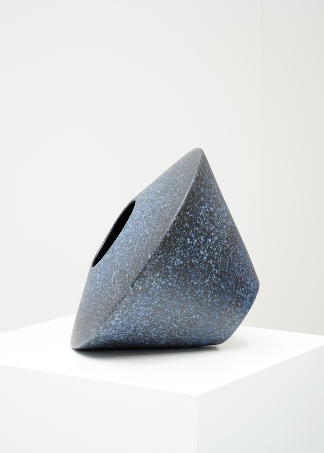 Claude Dumas, Blue UFO-Shaped Ceramic Postmodern Art Vase, France